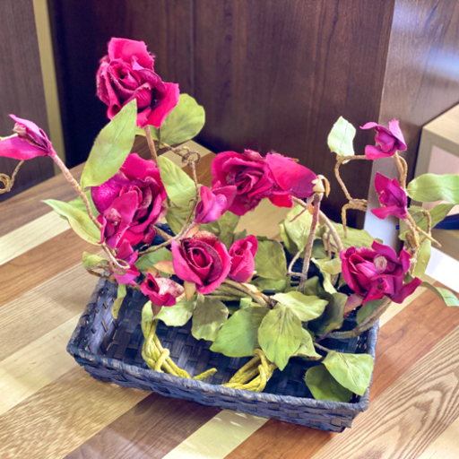 かごと造花のセット