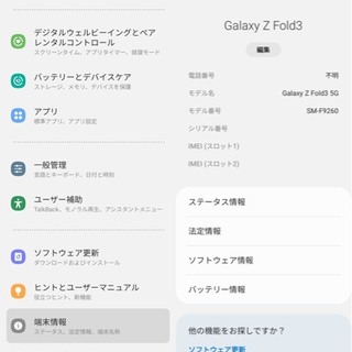 【無料】Samsung Galaxy Z Fold3 5G SM-F9260 香港版の画像