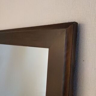 【取りに来てくれる方限定】木枠大型壁掛けミラーの画像