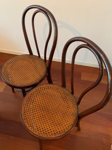 秋田木工　アンティークダイニングチェア、椅子 2脚