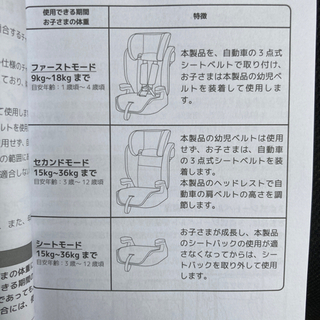 チャイルドシート joie 1歳〜12歳の画像