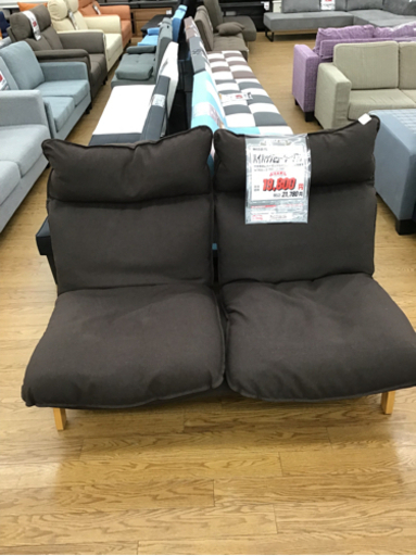 KI-110【ご来店頂ける方限定】無印良品　ハイバック2シーターソファ　ブラウン