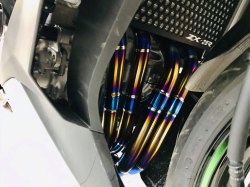 カワサキ・ニンジャZX-25R用　フルエキゾースト　チタン　自作マフラー
