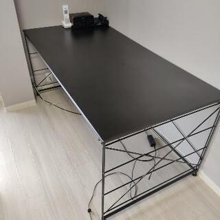 無印良品 スチールユニットデスク  メラミン天板 黒 奥行80c...