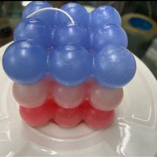 ご希望あれば再制作可能！　ボンボンキャンドル[トリコロールカラー]