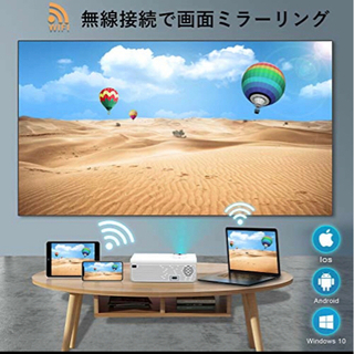 【新品未使用】プロジェクター 6500lm 小型 WiFi ホームプロジェクター 1920×1080P最大解像度 HIFIスピーカー ズーム機能 USB/HDMI/AV/VGA対の画像