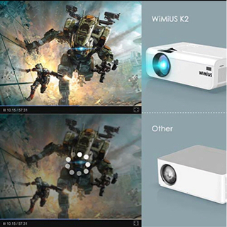 【新品未使用】プロジェクター 6500lm 小型 WiFi ホームプロジェクター 1920×1080P最大解像度 HIFIスピーカー ズーム機能 USB/HDMI/AV/VGA対の画像