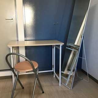 (終了しました)折りたたみデスク、イス、鏡セット