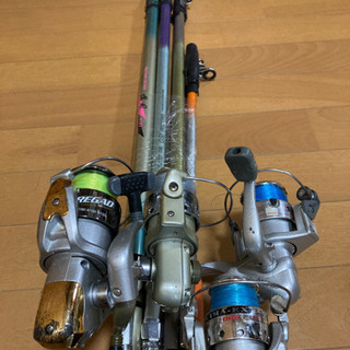 釣り竿とリールのセット　4組み