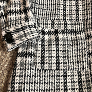 persodea千鳥柄コート3色カラー襟2way中古Mの画像