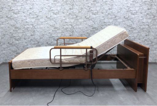 お話中【美品❗️】プラッツ 1モーター 電動ベッド PSB-FSMA マットレス付 ヘッドボード付 動作確認済