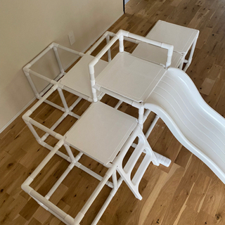 値下げ！滑り台　ジャングルジム　ホワイトの画像