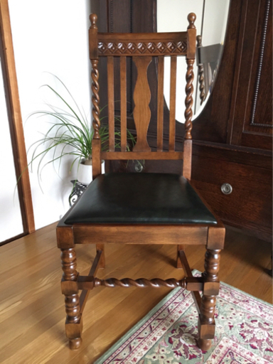 英国アンティーク　オーク材チェア　4脚セット