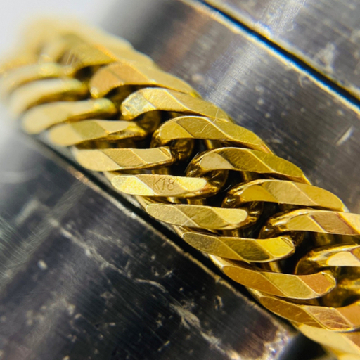 (中古品) k18 12面トリプル 喜平リング 21号 3.1g［50］