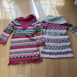 女の子　95cm 冬用ワンピース　2点の画像