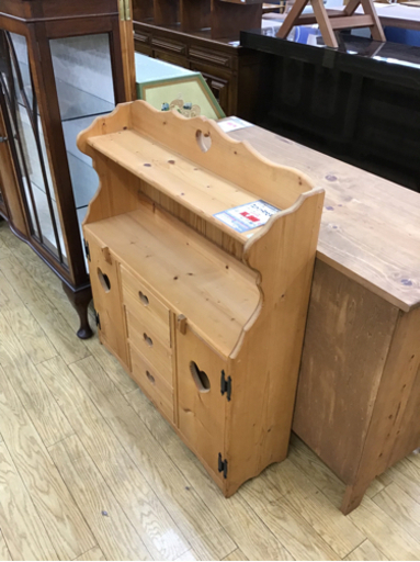 KI-124【ご来店頂ける方限定】パイン材　カントリーキャビネット