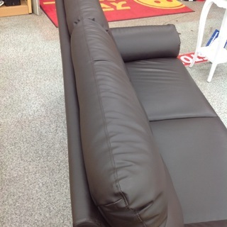 ブラックレザー 3人掛けソファ➕1人掛け2個 ブラック レザー(合皮) 3人掛けソファー【9650747】