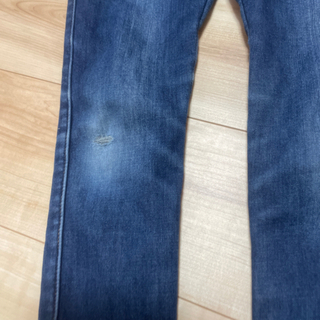 美品 子供服 裏起毛 デニム 130センチの画像