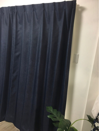 カーテン ニトリ NITORI 遮光1級　デニム色　丈190cm 幅100cm 2枚セット