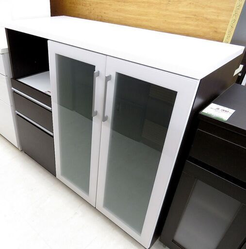 北海道/千歳市 ニトリ キッチンカウンター Nポスティア120 BR ブラウン×ホワイト 近郊配送/店頭でのお受渡し大歓迎