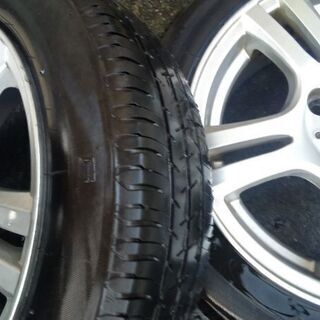夏タイヤ→アルミホイル4穴１６５／５５／１４インチすり傷ありの画像