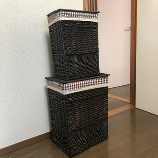 【無料】かご収納バスケット ２個セット