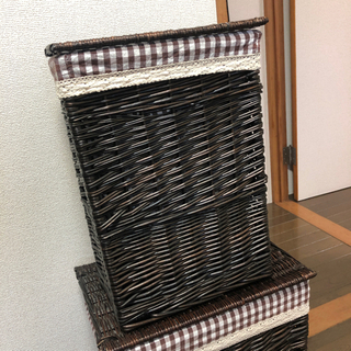 【無料】かご収納バスケット ２個セットの画像