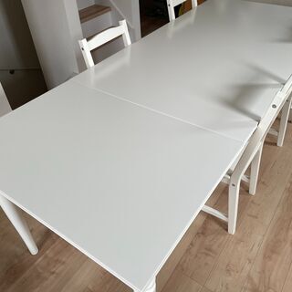 IKEA（イケア） ダイニングテーブル＆チェア4脚 セット 白の画像