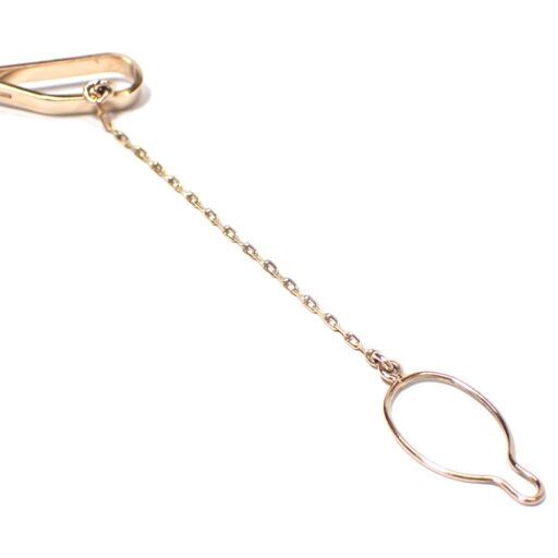 E478 ネクタイピン K18 真珠 タガネ彫 2.8g