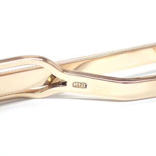 E478 ネクタイピン K18 真珠 タガネ彫 2.8gの画像