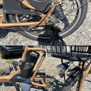 電動自転車　パッと見高いのは訳があります！ほぼ新品バッテリー付き！電動アシスト　電動アシスト自転車ギュット・アニーズのハニーブラウン！の画像