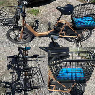 電動自転車　パッと見高いのは訳があります！ほぼ新品バッテリー付き！電動アシスト　電動アシスト自転車ギュット・アニーズのハニーブラウン！の画像