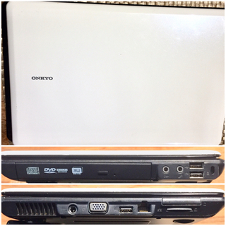 【お取引中】ONKYO 13インチ ノートパソコン Win7→10/HDD→SSD/RAM2→4GB/DVD±R  の画像