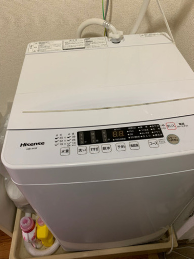2020年製　ハイセンス　4.5kg 使用期間1年未満