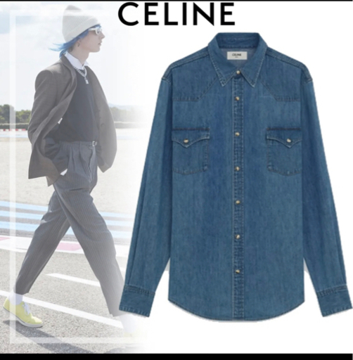 早い者勝ち CELINE セリーヌエディスリマン 軽量デニムウェスタンシャツ