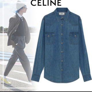 早い者勝ち CELINE セリーヌエディスリマン 軽量デニムウェスタンシャツ