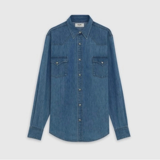 早い者勝ち CELINE セリーヌエディスリマン 軽量デニムウェスタンシャツ