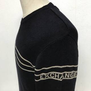 ⭕⭕⭕NY2/98 A/X ARMANI EXCHANGE アルマーニエクスチェンジ ロゴ ニット セーター プルオーバー ネイビー クルーネック L⭕⭕⭕の画像