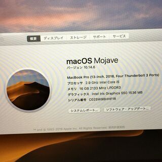 【新入荷】【ストレージ1TB】MacBook Pro (13-inch, 2016,Four Thunderbolt 3 ports)(管理番号：2400011078056)の画像
