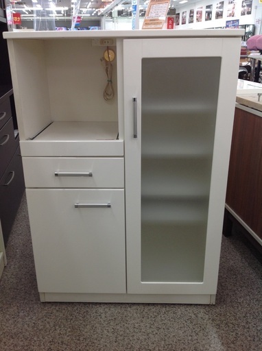 マルミツ木工 コンセント1つ付き ホワイト キッチンボード【9650079】