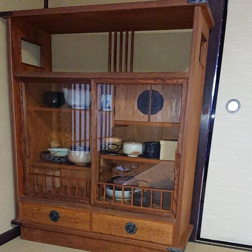 屋久杉 茶箪笥 屋久杉 良質杢 飾り棚 茶棚 サイドボード リビング