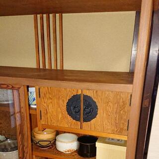値下げ 本屋久杉 茶箪笥 茶棚 民芸家具 違い棚 サイドボード