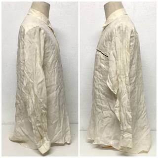⭕⭕⭕NY1/74 COMME DES GARONS SHIRT コムデギャルソンシャツ シャツ 長袖 リネン 麻 M クリーム⭕⭕⭕の画像