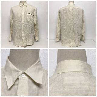 ⭕⭕⭕NY1/74 COMME DES GARONS SHIRT コムデギャルソンシャツ シャツ 長袖 リネン 麻 M クリーム⭕⭕⭕の画像