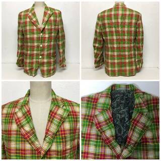 ⭕⭕⭕NY1/69 希少 AD1996 COMME des GARCONS HOMME チェック ペイズリー ジャケット L コムデギャルソン オムプリュス テーラード⭕⭕⭕の画像