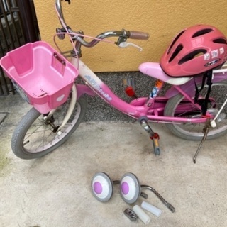 子供自転車18インチ＋ヘルメット＋補助輪付き