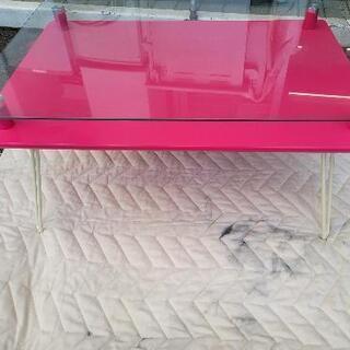 折り畳み式ガラステーブル　中古　リサイクルショップ宮崎屋　佐土原店　21.9.21kの画像