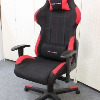 デラックスレーサー　ゲーミングチェア ルームワークス ヘッドレスト ランバーサポート付 DXRACER 椅子 中古家具 店頭引取歓迎 R4139)