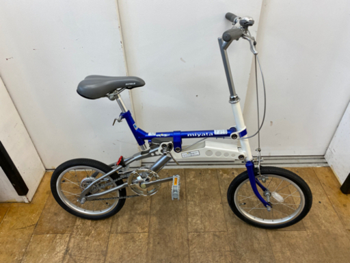 N024★青色・１６インチ折りたたみ自転車★防犯登録料込