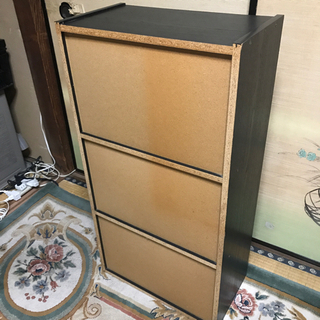 【取引中】3段 カラーボックス 黒の画像